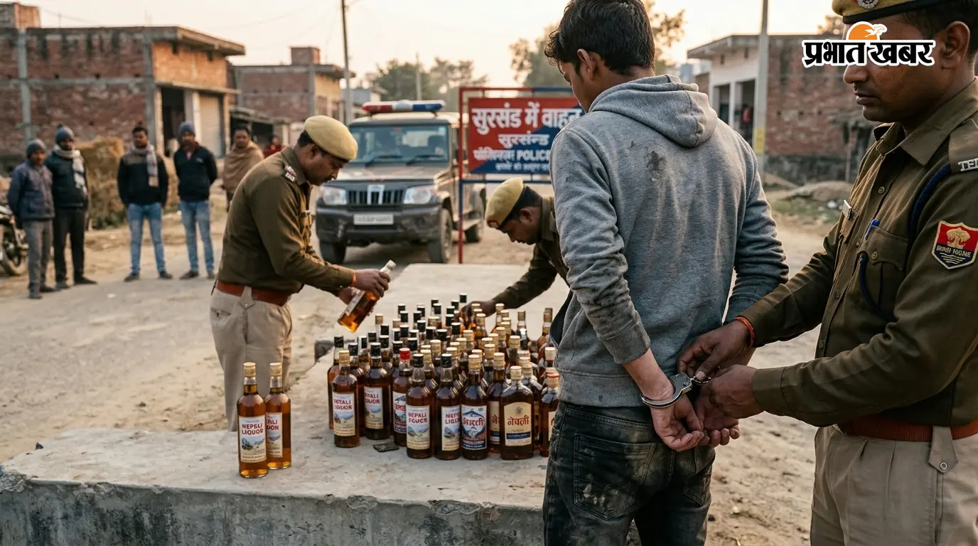 90 बोतल नेपाली शराब जब्त, सुरसंड में तस्कर गिरफ्तार 90 बोतल नेपाली शराब जब्त, सुरसंड में तस्कर गिरफ्तार