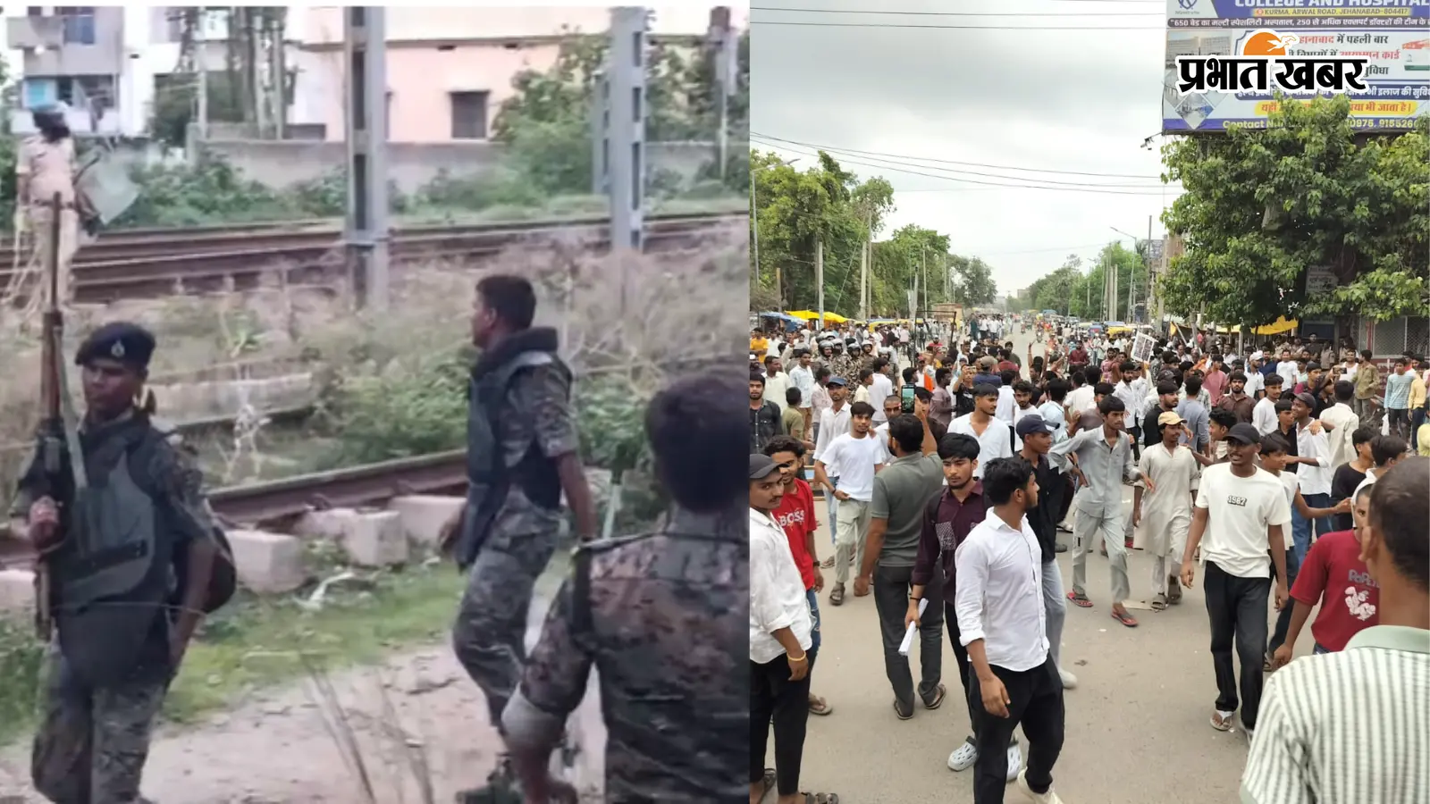 प्रदर्शन के दौरान पुलिस और छात्र आमने-सामने प्रदर्शन के दौरान पुलिस और छात्र आमने-सामने