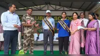 डीएवी की छात्र परिषद के सदस्यों ने संभाला पदभार, छात्रों ने किया मार्च पास्ट