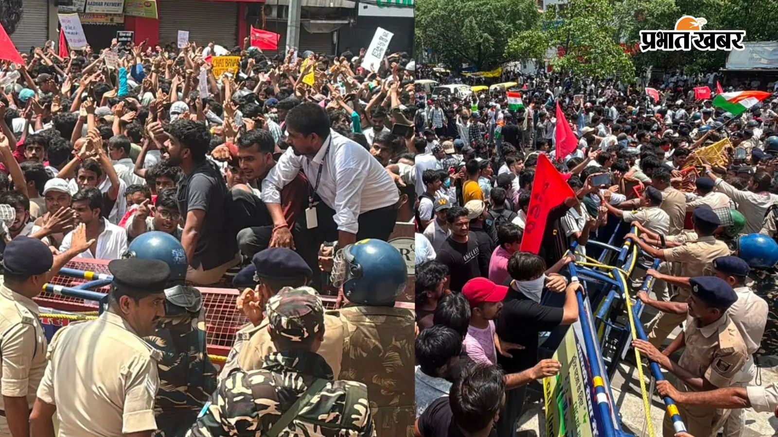 पटना में प्रदर्शन की तस्वीर पटना में प्रदर्शन की तस्वीर