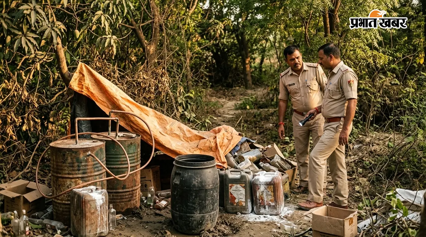 मुजफ्फरपुर में नकली शराब की मिनी फैक्ट्री का भंडाफोड़: उत्पाद विभाग की डकरामा में बड़ी कार्रवाई, अंधेरे का फायदा उठाकर खेत के रास्ते भागा माफिया मुजफ्फरपुर में नकली शराब की मिनी फैक्ट्री का भंडाफोड़: उत्पाद विभाग की डकरामा में बड़ी कार्रवाई, अंधेरे का फायदा उठाकर खेत के रास्ते भागा माफिया