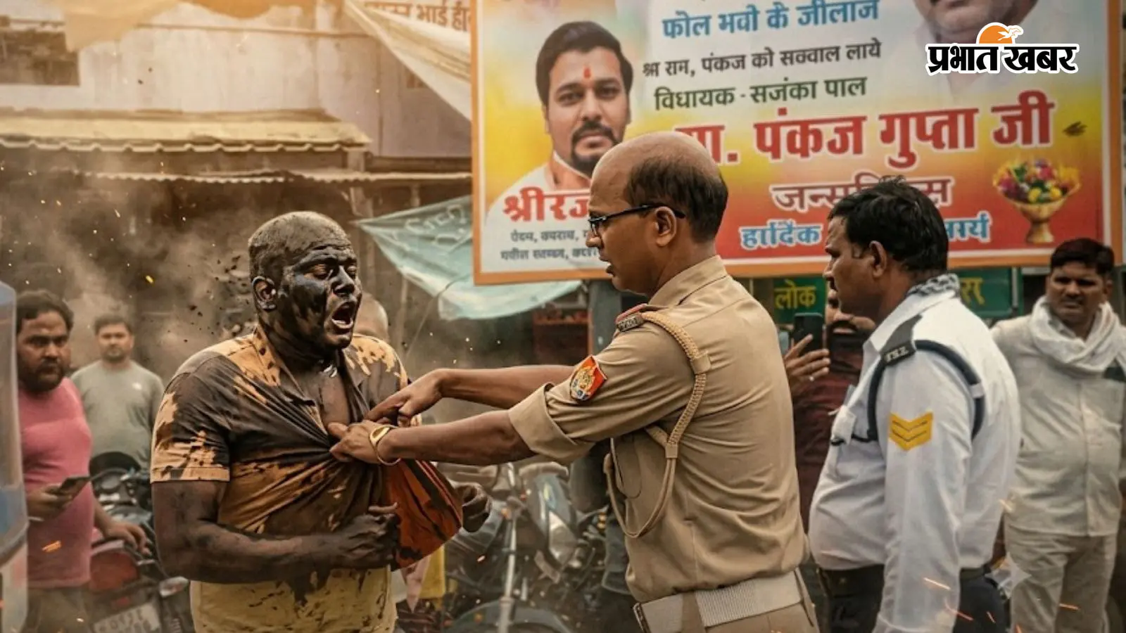 ऑटो चालक और पुलिस के बीच सड़क पर हंगामा ऑटो चालक और पुलिस के बीच सड़क पर हंगामा
