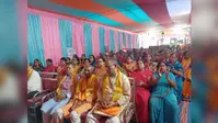 पावरगंज में पंचकुंडीय गायत्री महायज्ञ व प्रज्ञा पुराण कथा का आयोजन, सभा में उमड रही भक्तों की भीड़