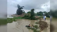 पूर्वी प्राणपुर में करोड़ों की कटाव निरोधक योजना का हिस्सा गंगा में ध्वस्त