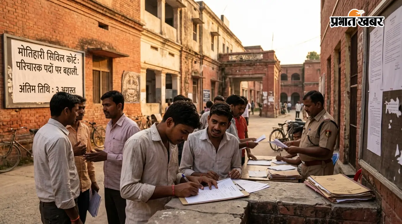 मोतिहारी सिविल कोर्ट में 61 परिचारक पदों पर भर्ती, 3... मोतिहारी सिविल कोर्ट में 61 परिचारक पदों पर भर्ती, 3...