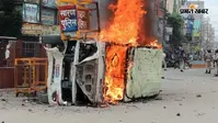 बिहार बंद: सीवान में SP पर हमला, छपरा में पुलिस की गाड़ी फूंकी, पटना में तेजप्रताप यादव डिटेन