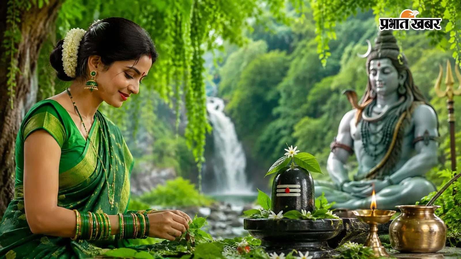 सावन में हरे रंग की चीजें क्यों पहनते हैं? AI image सावन में हरे रंग की चीजें क्यों पहनते हैं? AI image