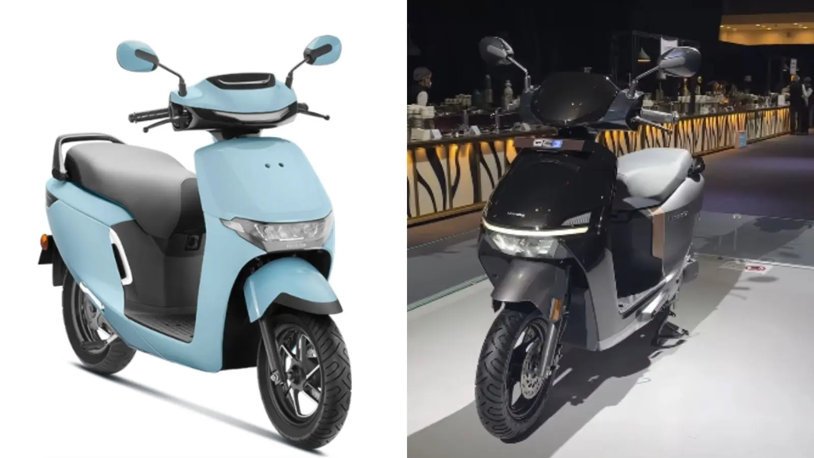 बाईं ओर Honda Activa e और दाईं ओर Honda QC3 बाईं ओर Honda Activa e और दाईं ओर Honda QC3