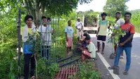 गालूडीह-नरसिंहपुर सड़क किनारे लगाये जा रहे फलदार पौधे