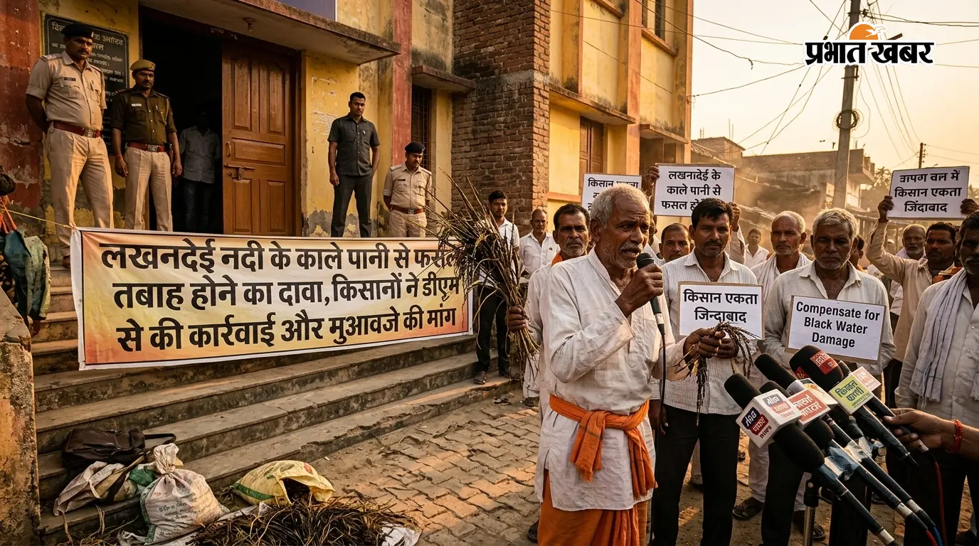 लखनदेई नदी का काला पानी: फसलें तबाह, किसान चिंतित लखनदेई नदी का काला पानी: फसलें तबाह, किसान चिंतित