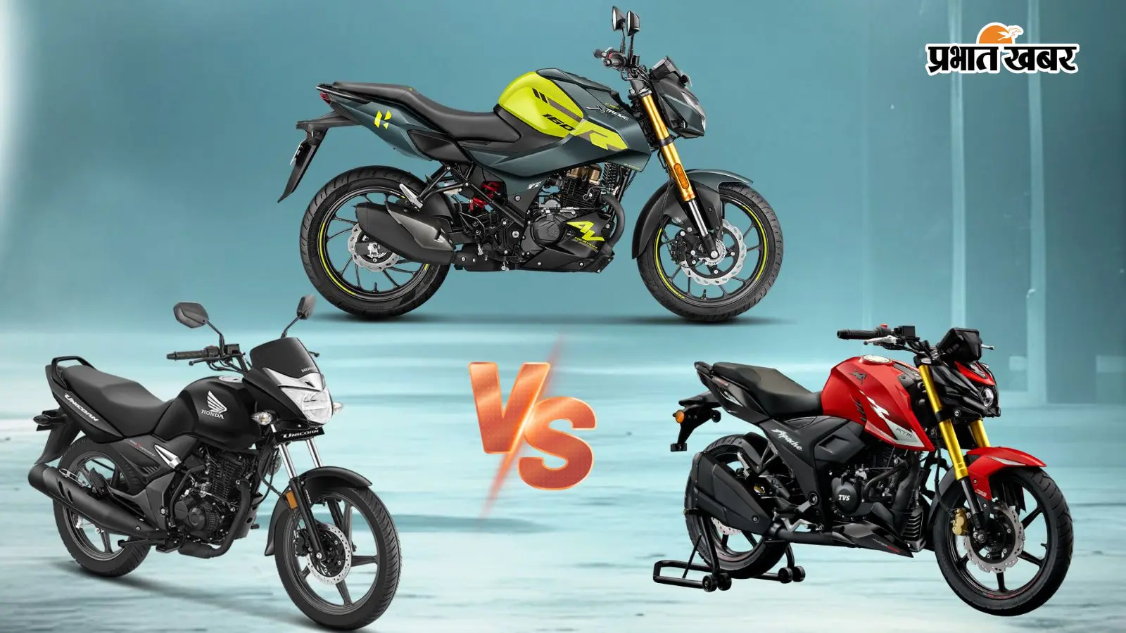 TVS Apache RTR, Honda Unicorn & Hero Xtreme TVS Apache RTR, Honda Unicorn & Hero Xtreme