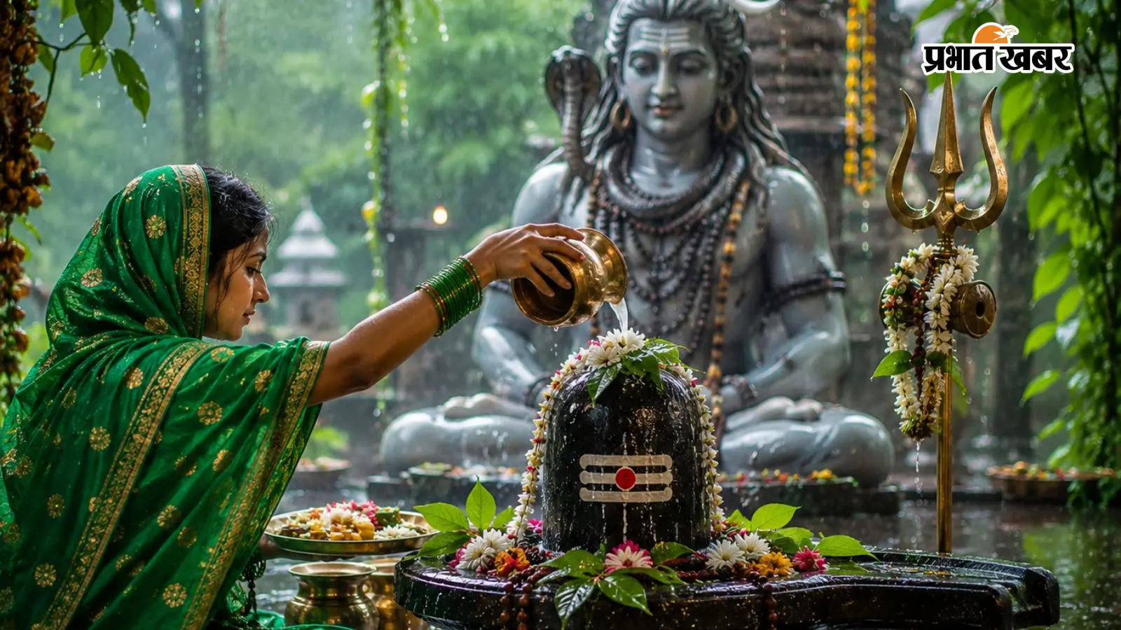 भोलेनाथ की पूजा करती हुई महिला की सांकेतिक तस्वीर भोलेनाथ की पूजा करती हुई महिला की सांकेतिक तस्वीर