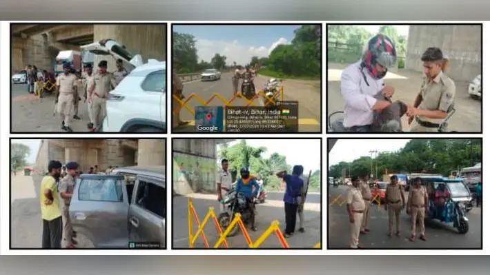 बेगूसराय के विभिन्न चौक पर वाहन चेकिंग अभियान चलाते हुए पुलिस | Prabhat Khabar Network बेगूसराय के विभिन्न चौक पर वाहन चेकिंग अभियान चलाते हुए पुलिस | Prabhat Khabar Network
