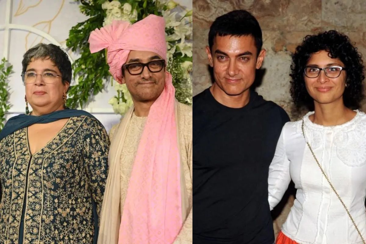 Aamir Khan Wedding First Photo: आमिर खान-गौरी स्प्रैट की शादी की पहली तस्वीर आई सामने, दोनों एक्स वाइफ और बच्चे भी हुए शामिल 3 Aamir Khan With First And Second Wife