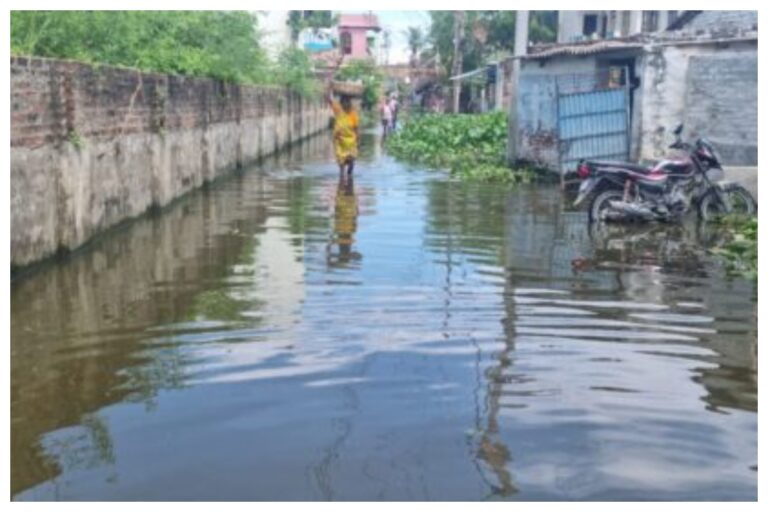 दिलावरपुर में जलजमाव से परेशान ग्रामीण, आठ साल से नहीं मिला समाधान, कांग्रेस नेता का आमरण अनशन