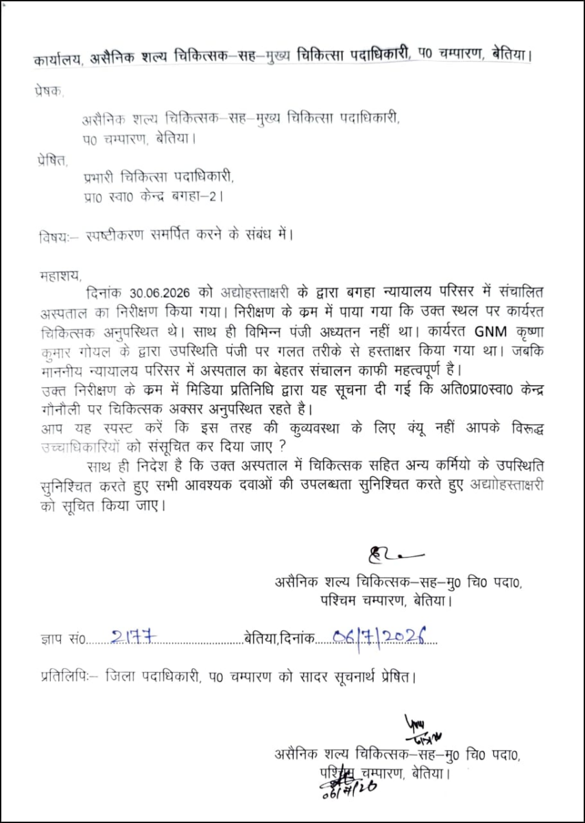 कोर्ट अस्पताल में डॉक्टर नहीं मिले, सीएस ने प्रभारी चिकित्सा पदाधिकारी से मांगा जवाब 2 Image 317