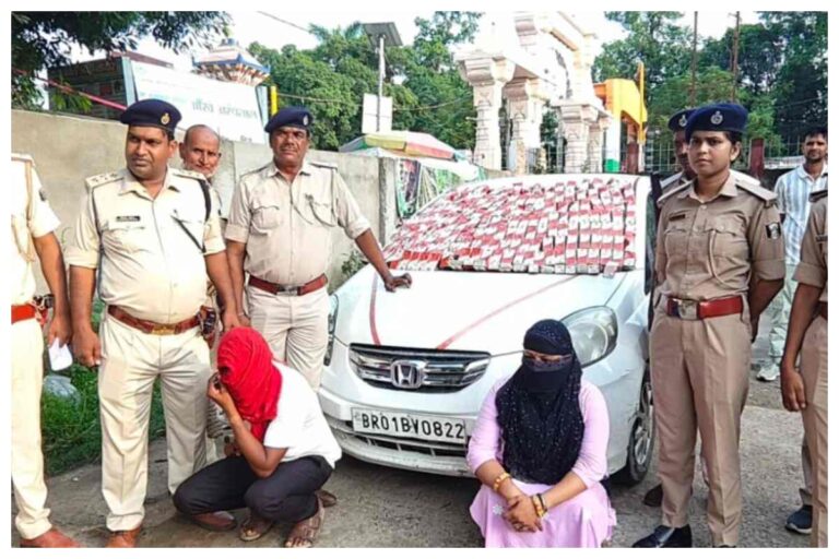 किराये की पत्नी और बच्चे के सहारे शराब तस्करी, 60 लीटर विदेशी शराब के साथ गिरोह पकड़ा गया