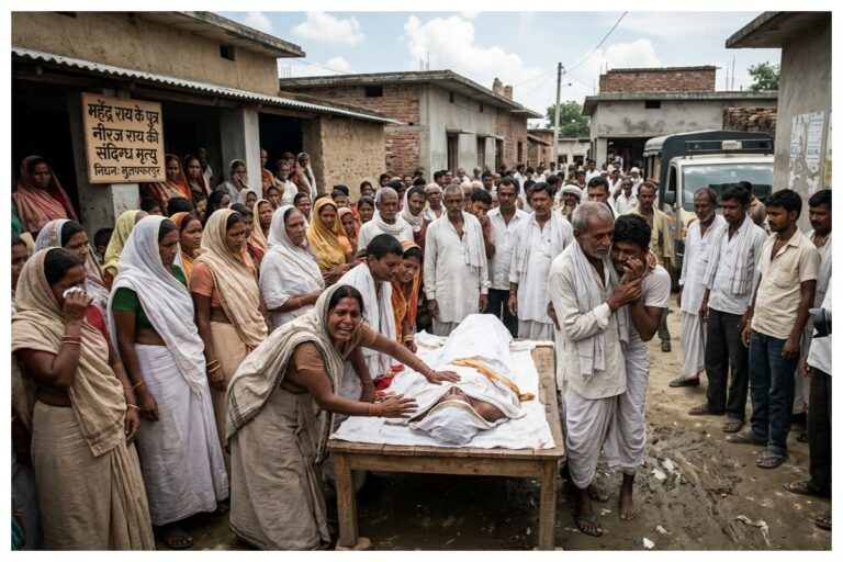 मुजफ्फरपुर में संदिग्ध मौत के बाद युवक का शव गांव पहुंचा, हत्या की आशंका
