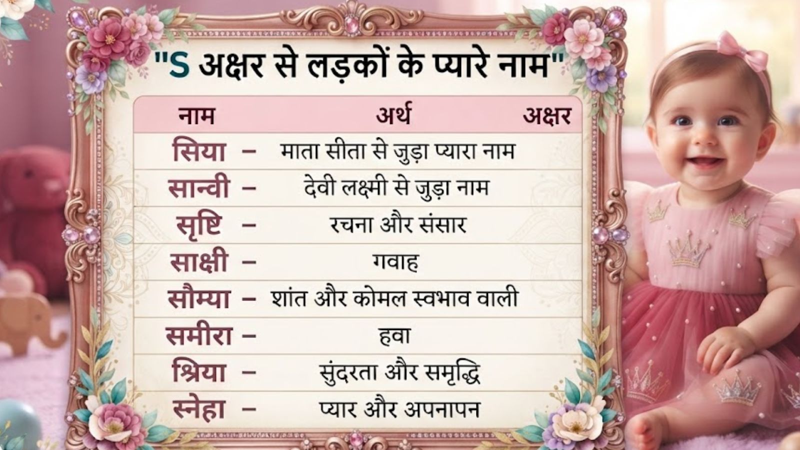 बेटी के लिए S अक्षर से शुरु होने वाले नाम, फोटो - Gemini