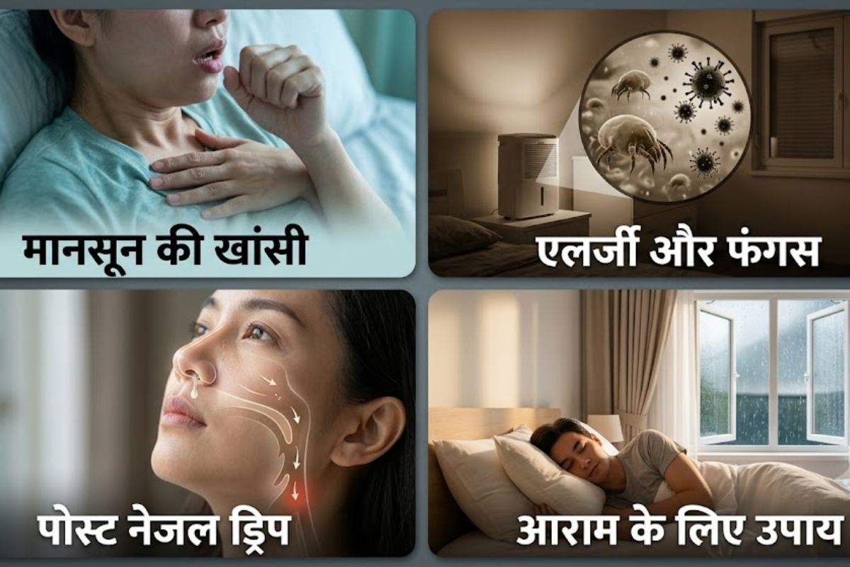 PC: मानसून में रात में खांसी होने की वजह (AI Generated)