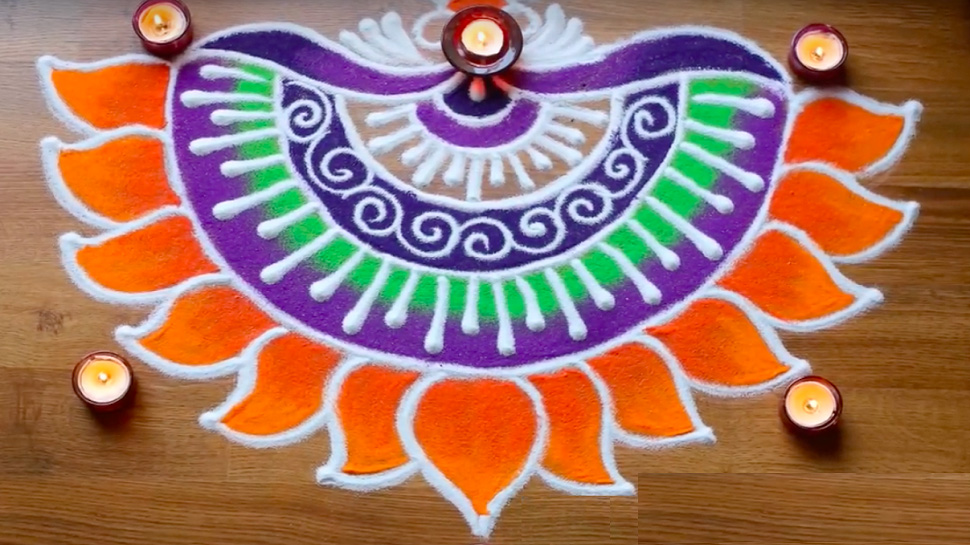 Diwali Rangoli Designs 2020 Images: लक्ष्मी-गणेश पूजा से पहले बनाएं सरल रंगोली डिजाइन, यहां से चुनें अपनी पसंद के कलरफुल रंगोली