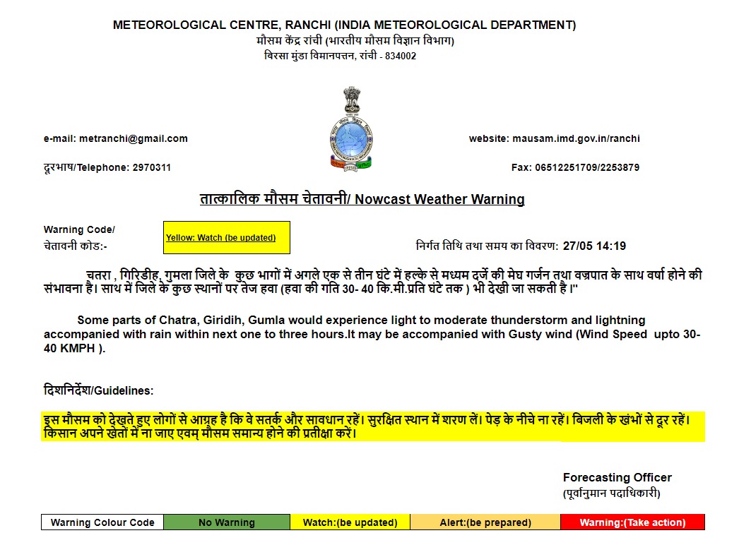 Weather Forecast Update: झारखंड-बिहार में बारिश, दिल्ली में गर्मी से राहत, जानें आज के मौसम का हाल