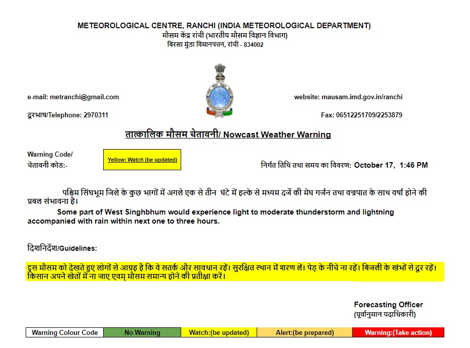 Weather Forecast Updates: छत्तीसगढ़ में बारिश, जानें झारखंड-बिहार सहित अन्य राज्यों में कैसा रहेगा मौसम